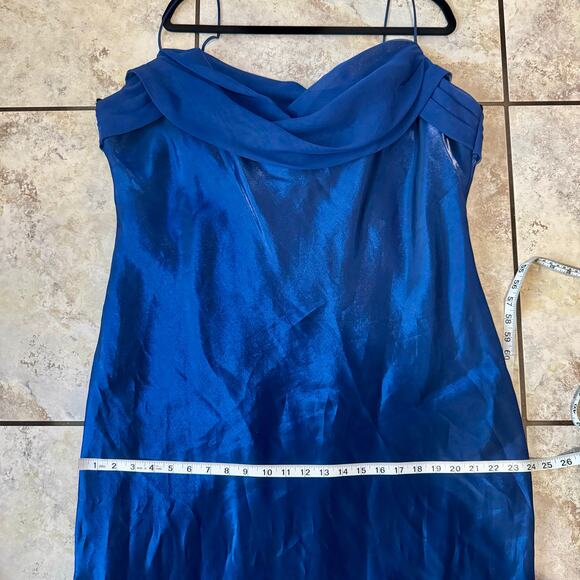 Eureka size 18 Blue Iridescent Cowl Neck Gown Dress Special Occasion Prom MOB - Picture 6 of 12